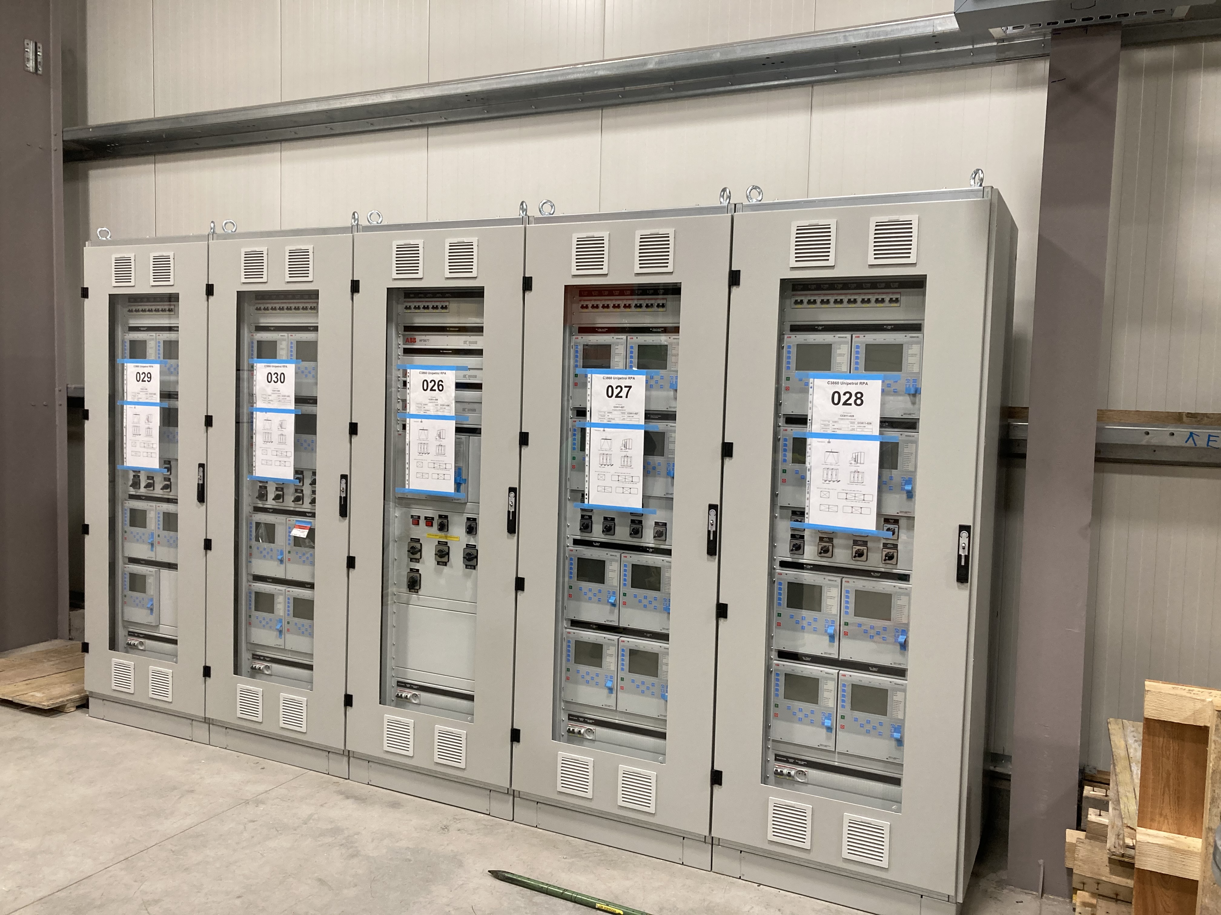 Installation of protection relay cabinets